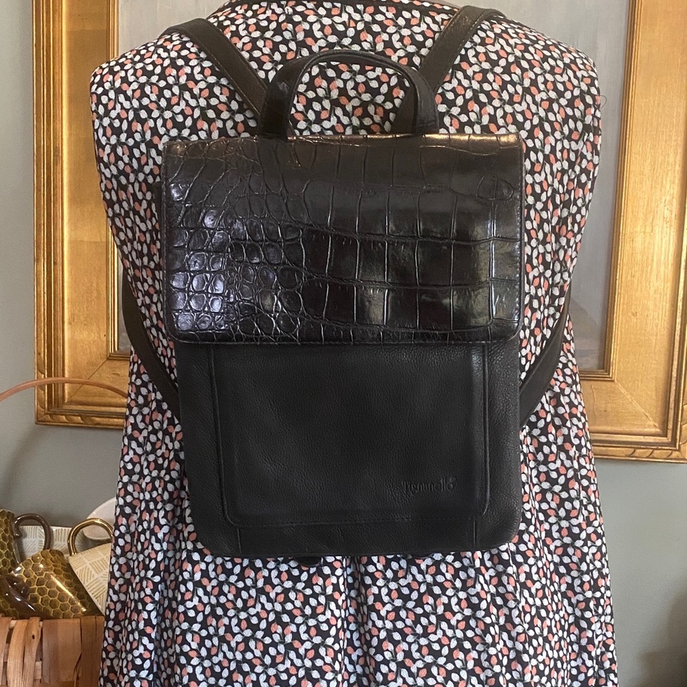Tignanello Backpack Soft cowhide Leather with Embossed Flap Top